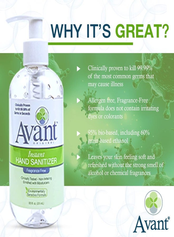 Avant® Original Instant Gel Sanitizer, 8.5 oz Bottle 4-Pack, Back to School Essential - Image 5